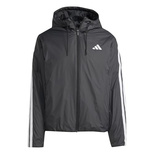 adidas Herren Essentials CLIMAWARM 3 Stripes Insulated Hooded Jackets, black, M