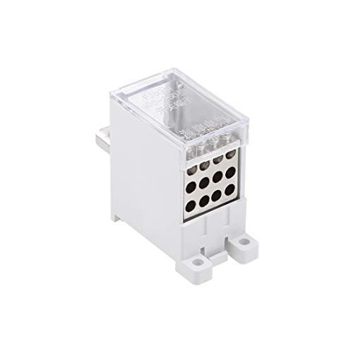 uxcell 1 Inlet 12 Outlet DIN Rail Terminal Blocks 690V 125A Max Input Distribution Block for Circuit Breaker