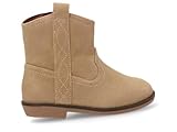 Etika Botines Camperos para Niña, Bota Estilo Cowboy de Caña Baja con Cremallera, Calzado Cómodo de Antelina, Modelo 110554 Taupe - 22