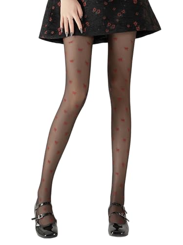 Image of RoseSeek Women's 1 Pair Plaid Sheer Mesh Stockings Y2K Gothic Tights High Waist Thigh High Pantyhose