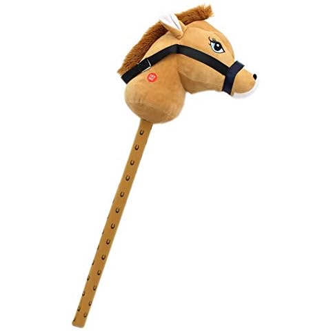 Carousel Toys and Gifts Childrens Plush Hobby Horse With Sound ~ Horse Colour Vary Cover