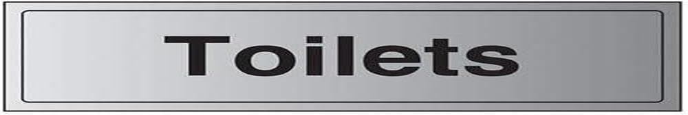 Vsafety Grey V Safety General Door-Toilets Sign - 300Mm X 100Mm - 1.6Mm Alu Rigid Plastic
