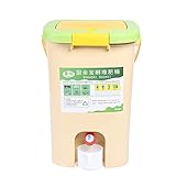 RABEEXP 21L Recycle Composter Aerated Compost Bin for Kitchen 5 Gallon Bokashi Bucket Kitchen Food Waste 28.5x28.5x42cm/11.22x11.22x16.53inch