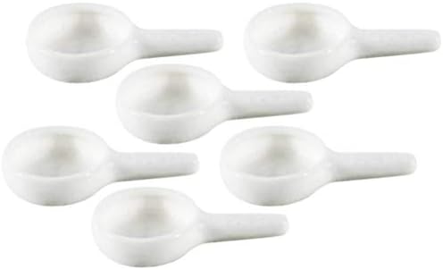 BESPORTBLE Candle Scoop Tray 6pcs Tealight Candle Wax Warmer Spoon Ceramic Candle Holder with Handle Essential Oil Burner Tealight Spoon Rack for Home Porcelain Candle Tray