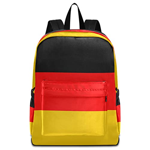 ZzWwR Mochila para computador de poliéster estilosa para meninos e meninas, para negócios, esportes, viagens, escola, Bandeira da Alemanha, Mochilas Daypack