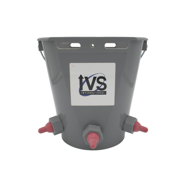 Lamb Feeder Bucket with 3 Teats and Valves – Metal Handle - Milk Feeding | Multi-Lamb Nursing Bucket, Livestock Feeding Pail for Lamb Rearing – Easy to Use, Clean & Maintain