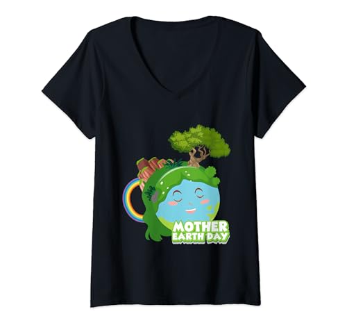 Femme Day of Earth Save the Planet World Mother Earth Day T-Shirt avec Col en V