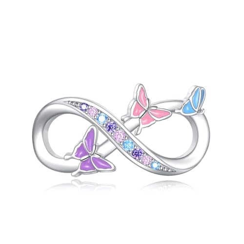 Abalorio infinito plata de ley YAFEINI para pulseras de dijes y joyería de mujer