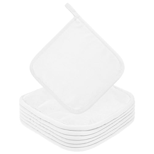 URAQT Toalla Facial Desmaquillante de Microfibra, 6 Pcs Blanco Toallas Desmaquillantes Reutilizables, Paño de Limpieza de Hipoalergénica para Todo Tipo de Lavado de Piel Limpieza Facial (20 x 20 cm)