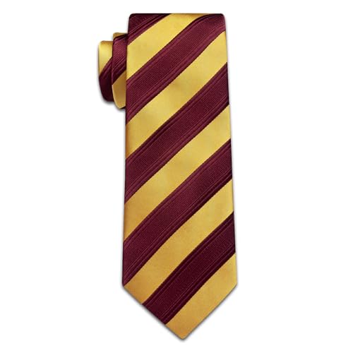 Image of YourTies Striped Ties for Men Classic Woven Silk Necktie with Handkerchief Cufflinks Set Formal Business Party Wedding