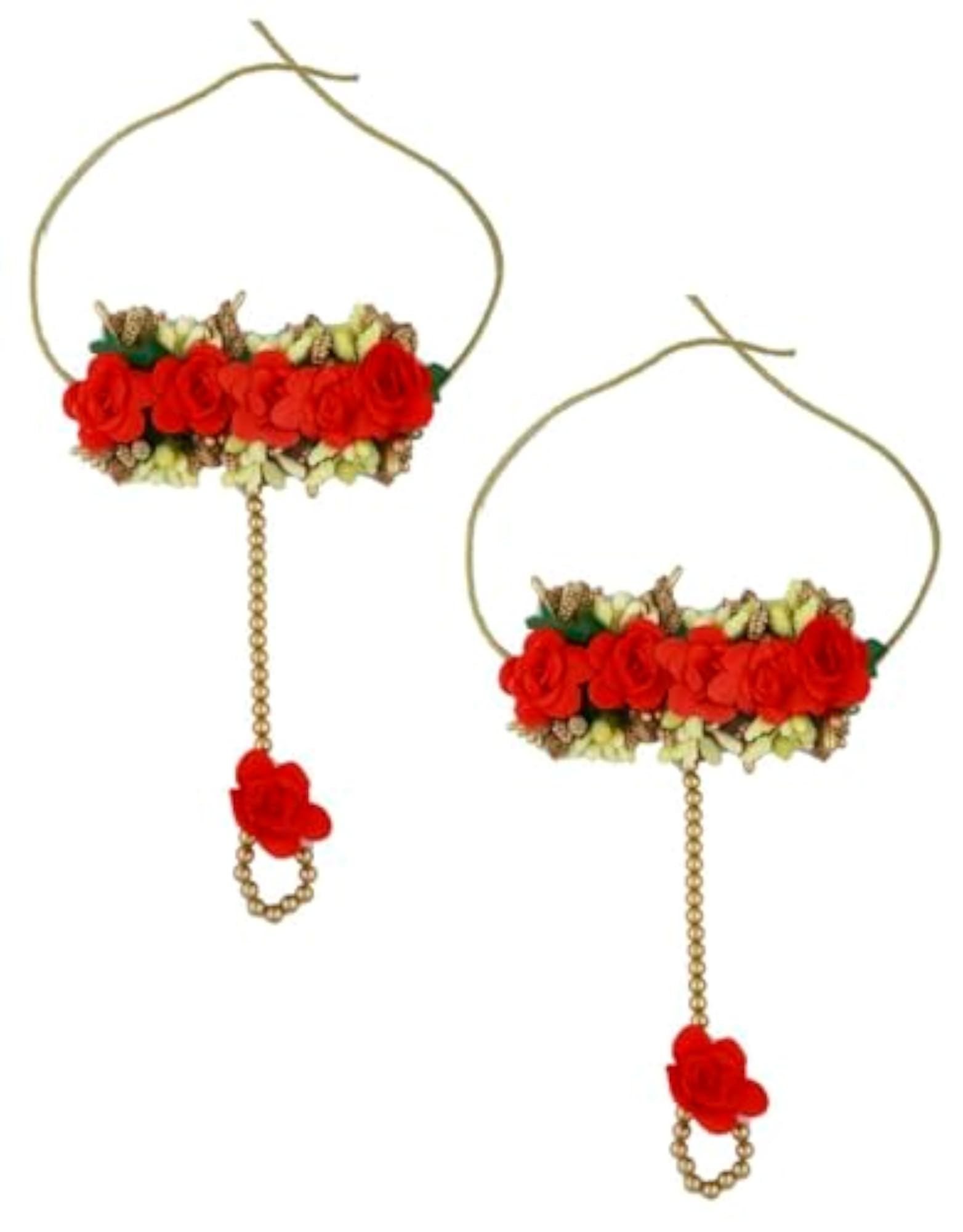 Colourful Artificial Flower Necklace Combo Set for Haldi and Mehndi