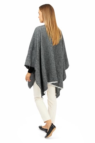 Image of Women's Shawl Wrap Poncho Ruana Cape Cardigan Sweater Open Front for Fall Winter Spring