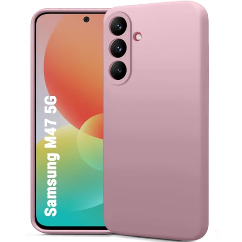Image of TheGiftKart Genuine Liquid Silicone Back Cover Case for Samsung Galaxy M47 5G | Soft Micro-Fibre Lining Inside | Camera Protection Bump | Shockproof Back Cover Case for Samsung M47 (Silicone, Pink)