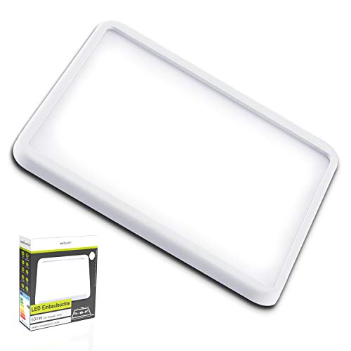 Preisvergleich Produktbild LED Panel - warmweiß 3000K - mit Variablem Lochausschnitt 50-90mm - Deckenlampe, Deckenleuchte, Einbaulampe, Einbauleuchte - Strahler - ultra flach (eckig - 8 watt - 118mm)