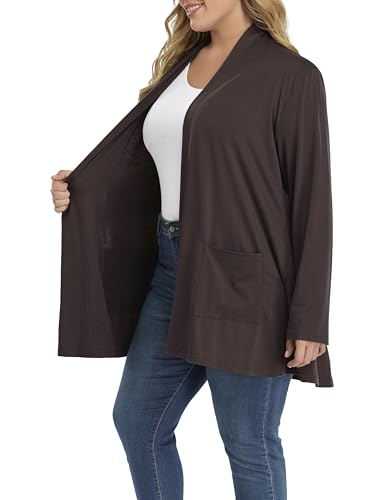 Image of Shiaili Long Plus Size Cardigans for Women Easy to Wear Open Front Clothing