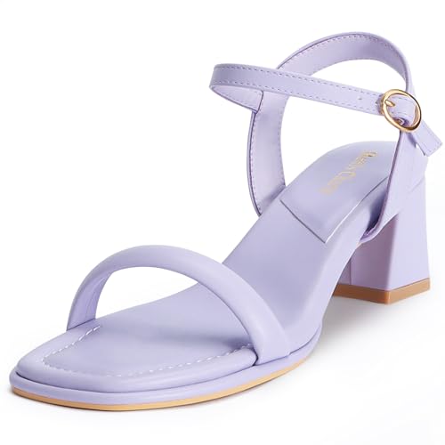 Image of Women's Chunky Block Heeled Sandals Open Toe Strappy Heel