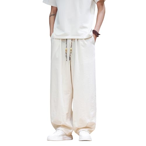 Pantalon de survêtement jambes larges coupe ample avec taille élastique confortable et fluide