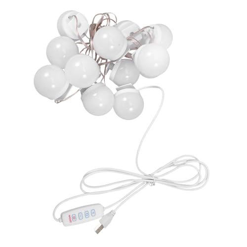SHINEOFI 12 piezas LED Bombillas Maquillaje Regulables Luz Frontal Espejo USB Tres para Tocador
