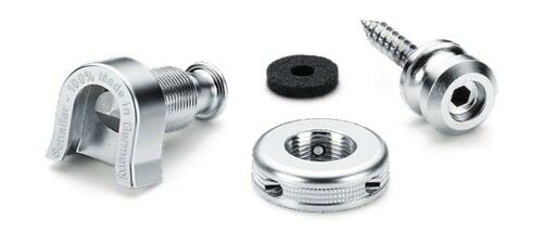 Schaller S Locks Guitar Strap Locks And Buttons (Pair) Nickel #TOP4