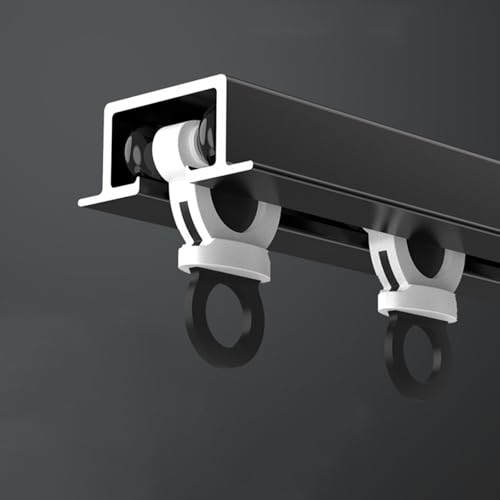 Strapazierfähige versteckte Vorhangschiene (180 cm) versenkte Deckenschiene für Vorhänge und Raumteiler, schwarzes Duschvorhangsystem (180 cm)