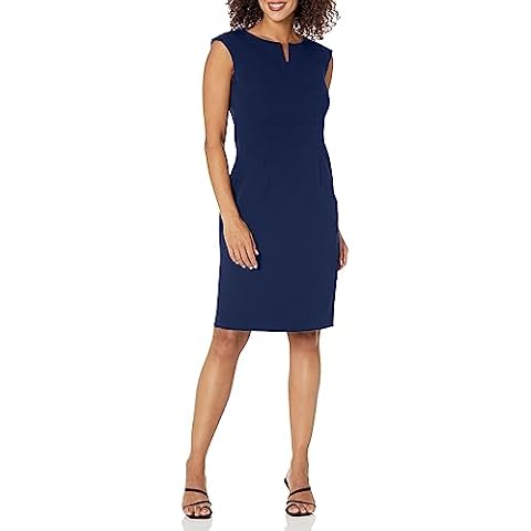 Kasper Women's Sheath W/Cut Out & BAR Trim, Navy, 18 Cover
