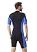 Hevto Shorty Wetsuits Men 2mm Neoprene Short Wet Suit Front Zip for Surfing Diving Kayaking Swimming Paddleboard (M1S-Blue, XXL)