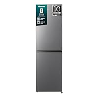 Hisense RB327N4ADD Kühl-Gefrier-Kombination, EEK D, Total NoFrost, wechselbarer Türanschlag, Flaschengitter, 171 Liter Kühlteil, 85 Liter Gefrierteil, Inox Look