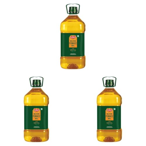 Image of Del Monte Pomace Olive Oil (Imported) | All purpose cooking oil for everyday Indian cooking | Ideal for deep frying, roasting, baking | High MUFA & Low in Saturated Fat | 5L PET Bottle (Pack of 3)