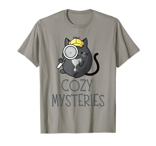 Cozy Mystery Cute Cat Detective Murder Mystery Book Lover T-Shirt