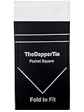 TheDapperTie - Men's White Cotton Extra Thick Flat Pre Folded Pocket Square on Card