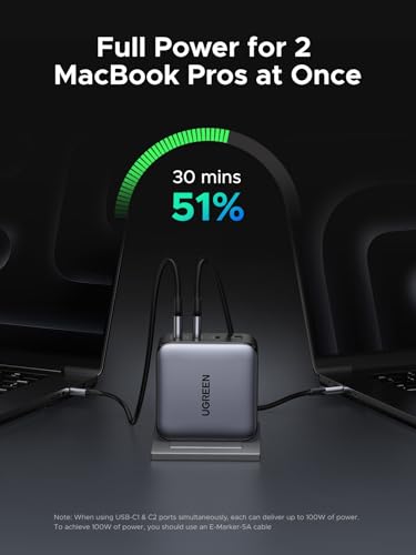 Image of UGREEN Nexode 200W GaN USB C Wall Charger, 4-Port Foldable Compact Fast Type-C Power Adapter Compatible with MacBook Pro /Air, Dell XPS, HP 14, iPad, iPhone 17 /16 /15 Series, Galaxy S25 /S24, Pixel 10 /9