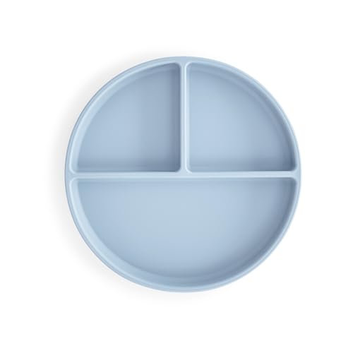 Image of mushie Silicone Suction Plate | BPA-Free Non-Slip Design (Powder Blue)