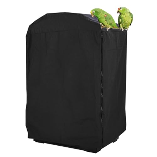 Image of QBLEEV Birdcage Cover, Parrot Cage Night Cover Shade, Universal Cage Covers | Pet blackout windproof light-proof sleep reduces distractions night tear-resistant cloth without cage-14.1x18.5x26.7 inch(LxWxH)