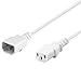 Produktbild BestPlug 2m Strom-Kabel Netz-Kabel Verlängerung für Kaltgeräte, C14 Stecker männlich auf C13 Buchse Kupplung weiblich, Weiß