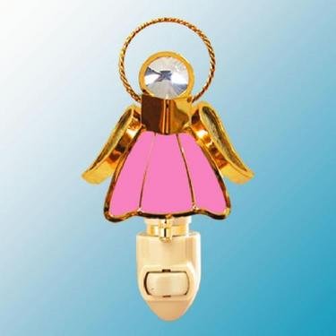 Pink Stained Glass Angel Night Light #TOP5