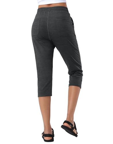 Pioneer Camp Women's Capri Yoga Pants Wide Leg Loose Stretch Athletic Sweatpants Causal Cropped Pajama Pants with Pockets2