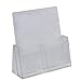 Clear-Ad - Acrylic 2 Pocket Trifold Brochure Holder 4x9 - Desktop Rack Card Organizer - Pamphlet Display Stand - LHF-S130 (Pack of 4)