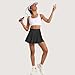 CHALLMOTI Women's Pleated Tennis Skirt Golf Skorts for Woman High Waisted Tummy Control Athletic Skirt with Pockets Black M