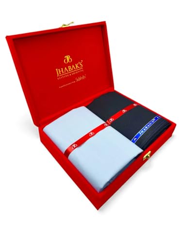 Image of JHABAK'S Unstitched Cotton Blend Solid Shirt & Trouser Fabric - 2.25 m Shirt Cloth - 1.20 m Pant Piece