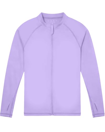 Image of Roadbox UPF 50+ Boys Zip Up Rash Guard Kids Long Sleeve Swim Shirt