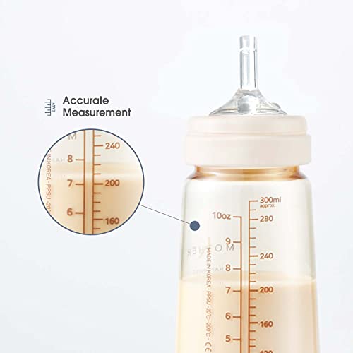 Mother-K No-Spill Hard Spout Sippy Cup With Weighted Straw With Handle, Drink From Any Angle For Babies & Toddlers, Backflow Prevention, Air Valve, Customizable, Ppsu Learner Cup, Ivory (10 Oz) #TOP3