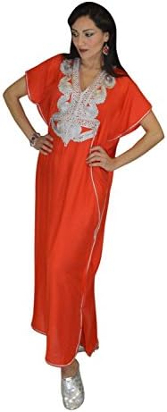Treasures of Morocco Caftans Women Ladies Embroidered Fits SMALL to LARGE Red