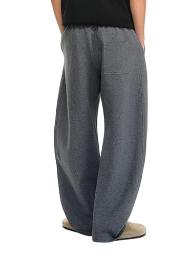Image of Mens Baggy Sweatpants Wide Leg Casual Elastic Waist Drawstring Athletic Loose Jogger Fall Sweat Pants with Pockets