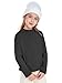Raenseen Kids Girls Workout Full Zip Jackets Sweatshirts Fleece Warm Tops Winter Base Layer Shirts Black 15-16 Years