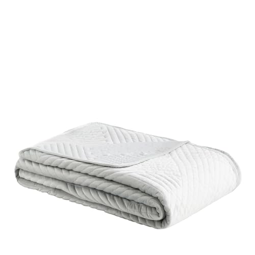 home&you - Colcha Minister, 200 x 220 cm, manta para sofá, cama, manta para sofá, cama, cama individual, salón, dormitorio, manta de algodón, manta para sofá - Gris