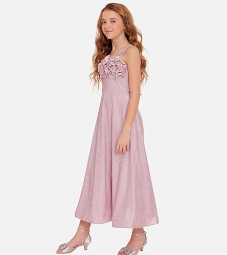 Bonnie Jean Girls Size 7-16 Sparkle Knit Rosette Bodice Ballgown3