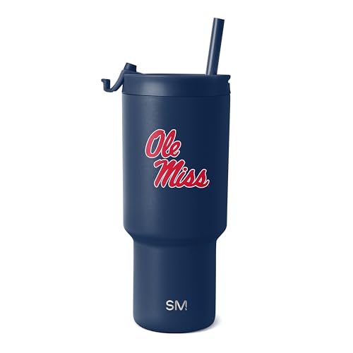 Image of Simple Modern Ole Miss Rebels Tumbler with Straw | 30oz | Collegiate