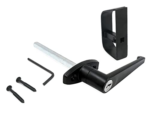 Oyu L-Handle Lock Shed Door Latch Lock Kit With 2 Keys And 2 Screws, 4-1/2" Stem Barn Playhouse & Chicken Coop Door Lock #TOP1