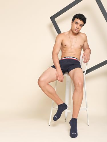 Image of Levi's LS304 Men's Compact Cotton Stretch Ankle Low Cut Socks (Pack of 3)