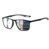 KISSOUL Progressive Photochromic Multifocus Reading Glasses Anti Blue Light Multifocal Transition Sunglasses with Readers